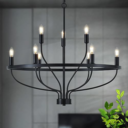 30" Black Chandelier