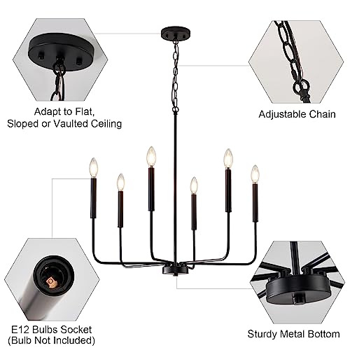 Modern Black Chandelier for Dining Room
