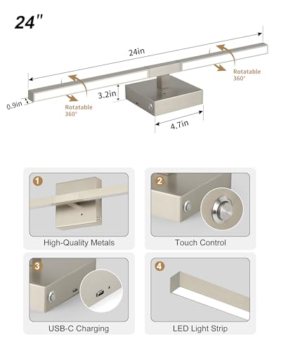 Nickel Battery Operated Wall Sconces Set of 2 (2 Count)