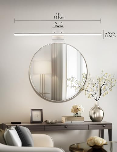 48 Inch 3CCT Bathroom Vanity Light Bar Over Mirror Nickel