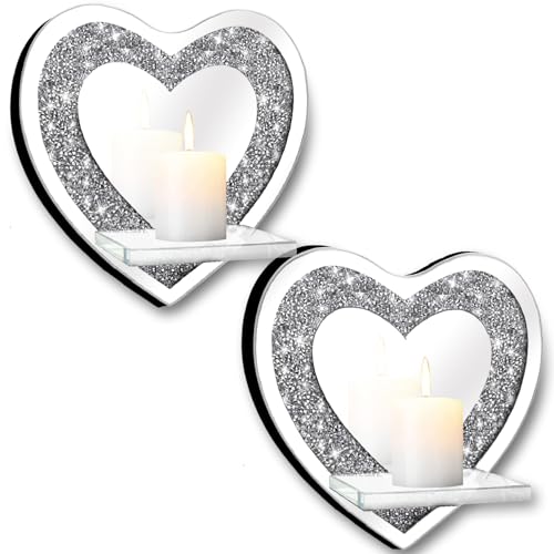 Set of 2 Crystal Crush Diamond Candle Sconces (2 Count)