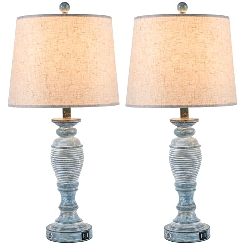 Farmhouse Table Lamps for Living Room (2 Count)