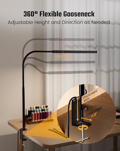 Eye Caring LED Desk Lamp Work Lamp Office Lamp with Side Clamp