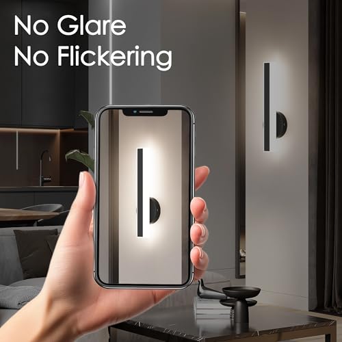 Black Wall Sconce Hardwired Modern LED 18W Wall Sconce Set of Two