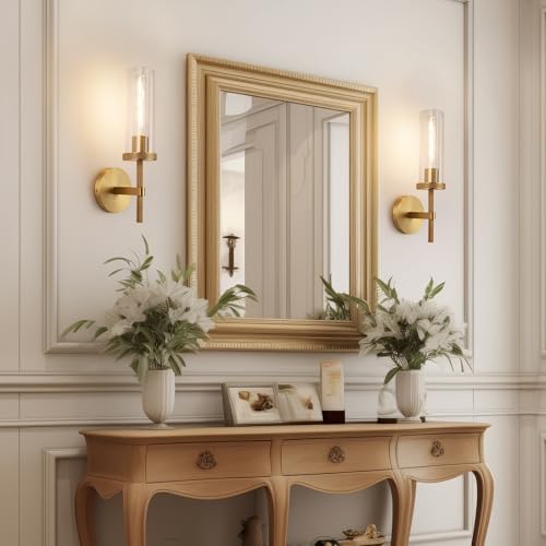15" Knurled‑Craft Hardwired Brass Wall Sconce