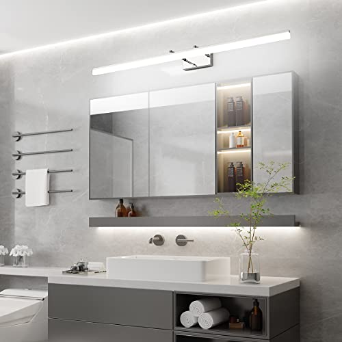 48 inch LED Vanity Lights Adjustable Bathroom Wall Light Fixtures Bathroom Lighting Fixture Over Mirror Chrome Modern Vanity Lighting 5500K