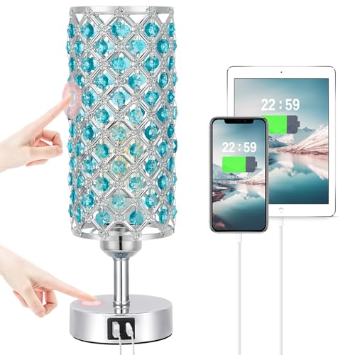Blue Crystal Bedside Lamp