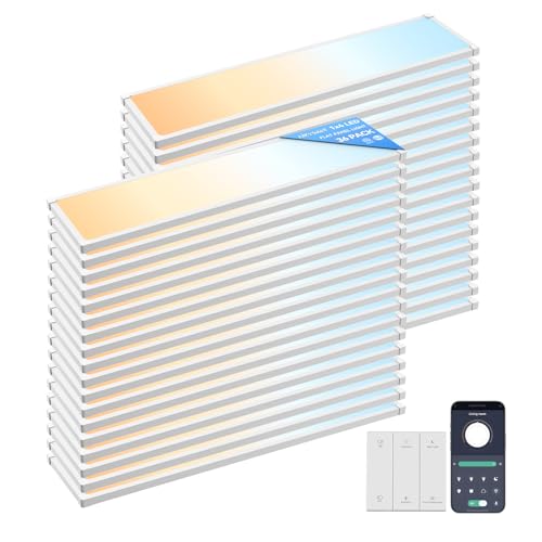 36PCS 1x4 LED Flat Panel Light Surface Mount with Wireless Switch (36 Count)