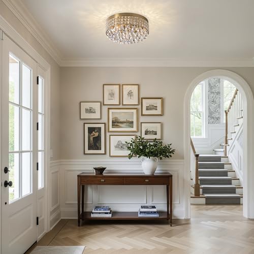 4 Lights Brass Crystal Chandelier