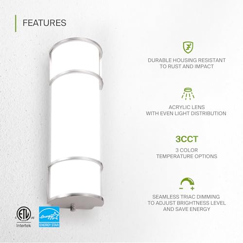 LED 18" Vanity Flush Mount Light Fixture (4 Count)
