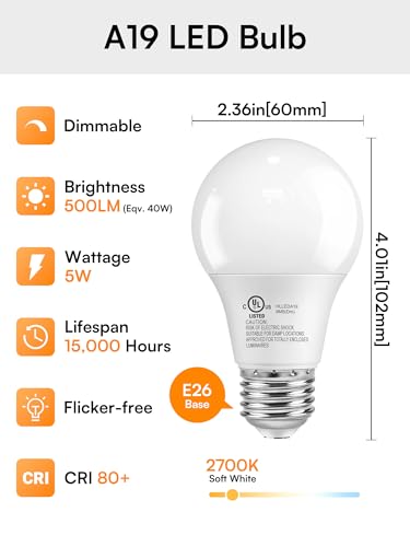 Dimmable LED Light Bulbs 40W Eq (6 Count)