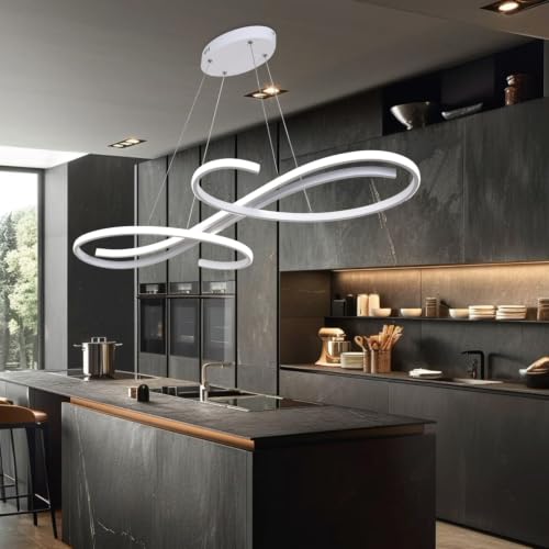 47.24inch LED Chandelier Dimmable Pendant Lights for Kitchen Island Lighting with Remote Controller