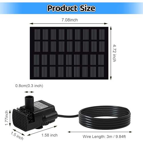 Solar Fountain Pump for Bird Bath