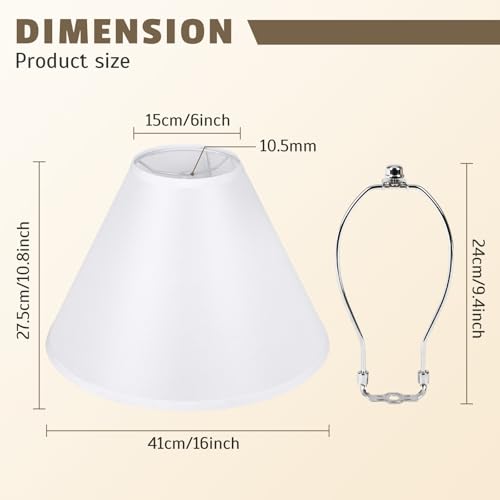 16 Inch White Linen Lamp Shades (2 Count)