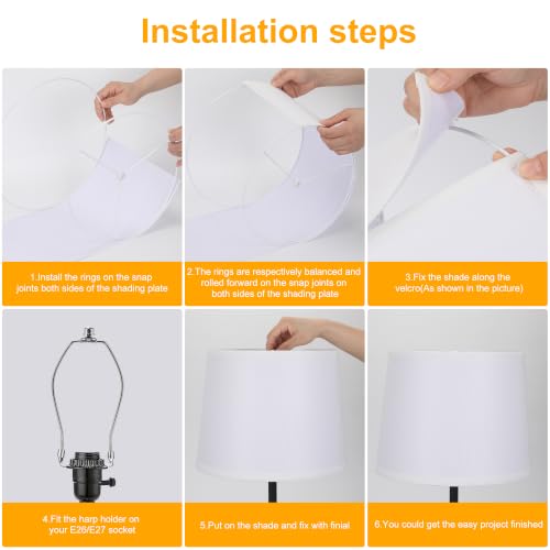 Empire Lamp Shades Set of 2 (White Linen)