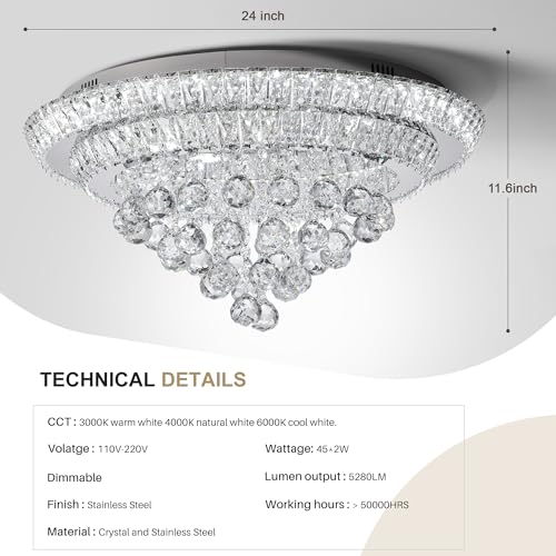 24" Crystal Chandeliers