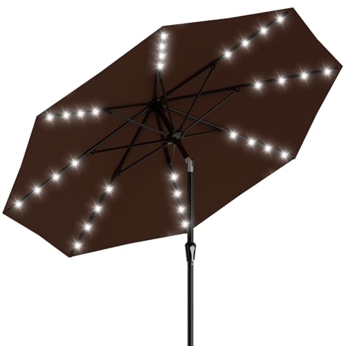 9FT Patio Umbrella with Solar Lights