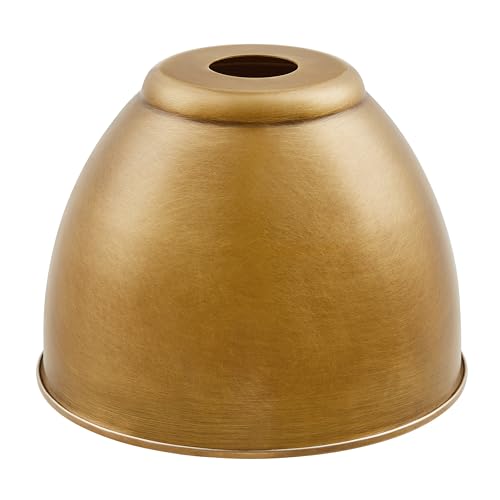 21601-31,Replacement Metal Shade for Pendant Light,Burnished Brass,7-7/8"W x 5-3/4"H,Center Hole 1-5/8"
