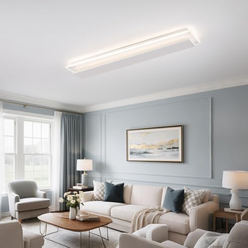 Modern LED Ceiling Light 60W White Hallway Light Fixtures 4000K Aluminum Long Flush Mount LED Ceiling Lamp for Hallway