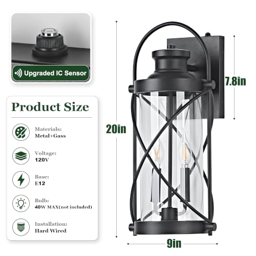 20inch Large Dusk to Dawn Outdoor Wall Lights Fixtures