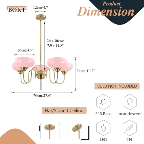 Pink Sputnik Chandelier Gold 5