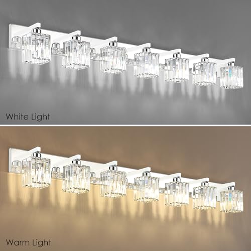 Bathroom Vanity Light Fixtures Chrome Vanity Light for Bathroom Crystal Vanity Lighting Fixtures 7 Light