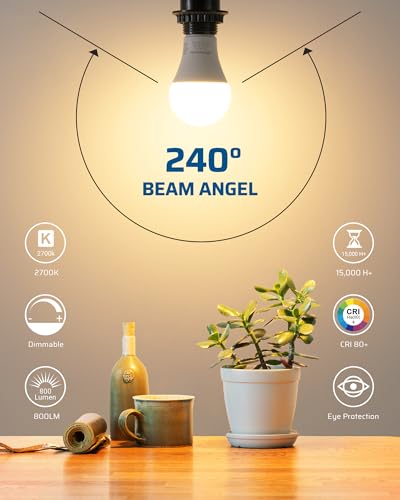 60W Equiv Dimmable A19 LED Bulbs (4 Count)