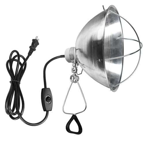 Clamp Lamp Light Socket with 10.5 Inch Aluminum Reflector and Bulb Guard
