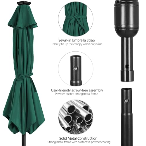 10FT Solar Patio Umbrella w
