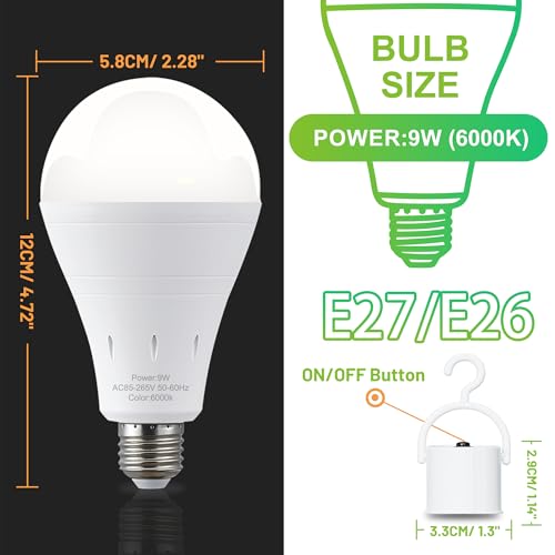 6 Pack Rechargeable Emergency Light Bulbs (6 Count)