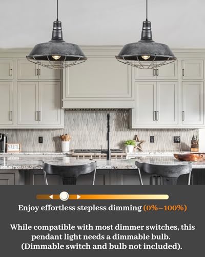Large Farmhouse Pendant Lights 2 Pack