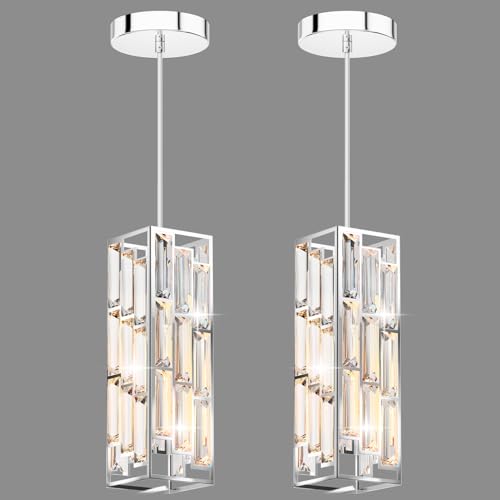 Modern 1 Light Crystal Pendant Light Kitchen Island (2 Count)