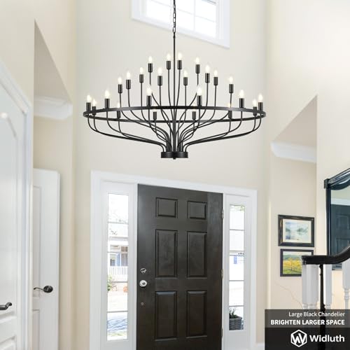 47.2" Large Black Chandelier Light Fixture