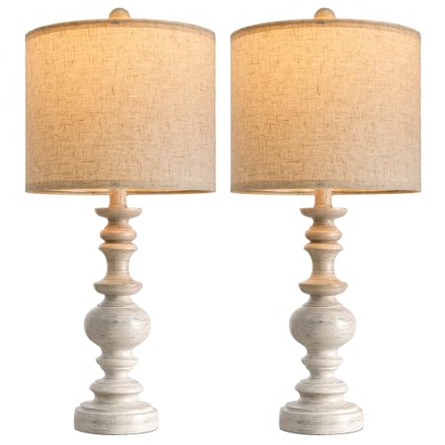 24" Farmhouse Resin Table Lamp Set of 2 (2 Count)