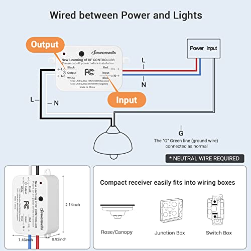 Wireless Light Switch and Receiver Kit