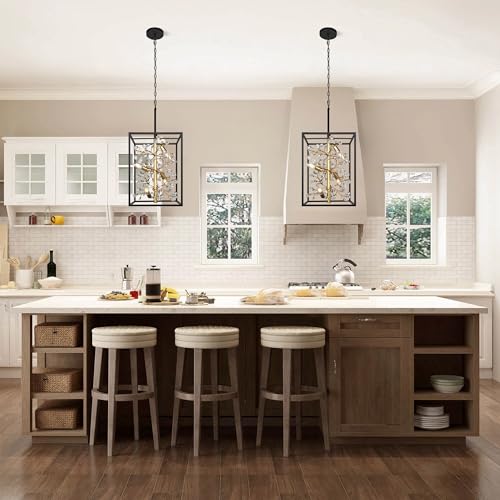 Large Black and Gold Lantern Chandelier