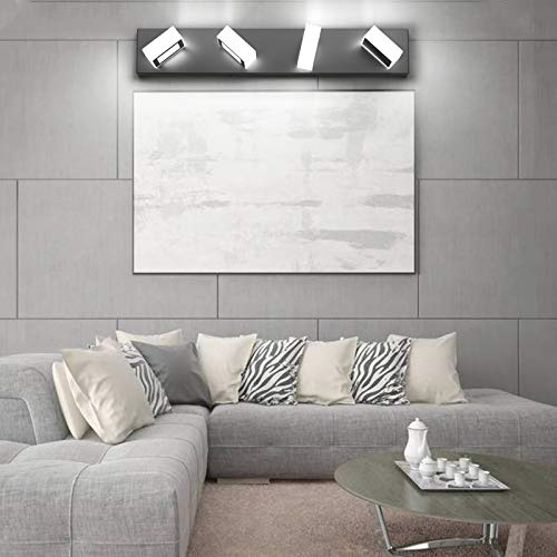 Modern LED Black Vanity Lights 4 Lights Acrylic Bathroom Vanity Lighting Fixtures Modern Matte Black Bathroom Vanity Lights