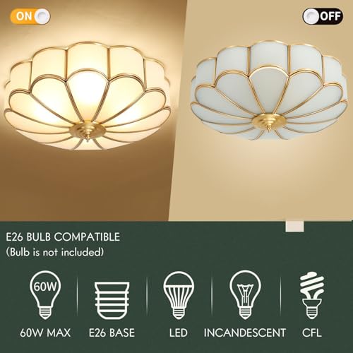 18 Inch Brass Flush Mount Ceiling Light