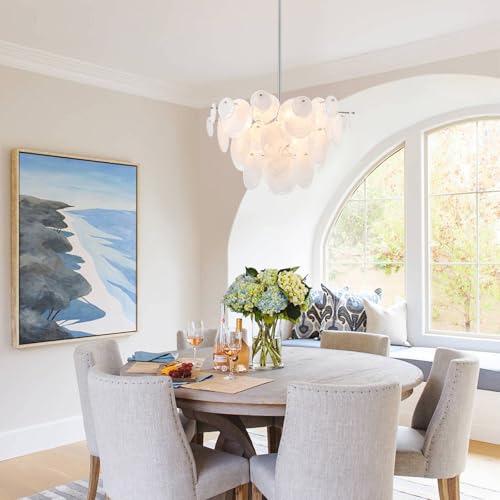 Dia 28 Inch Modern Glass Chandeliers for Farmhouse