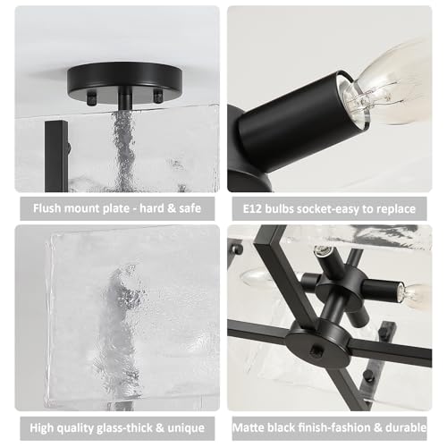 Black Semi Flush Mount Ceiling Light 4 (4 Count)