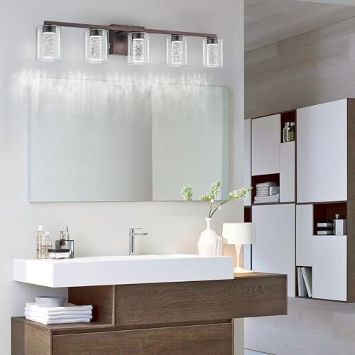 5 Light Bronze Vanity Light with 3 Color Modes