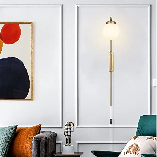 Gold Wall Sconces Set of 2 with Globe Shade (2 Count)