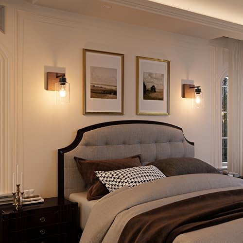 Wireless Battery Operated Wall Sconce Set of 2 with Remote Control