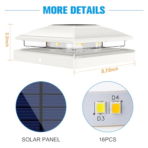 White Solar Post Cap Lights (6 Count)