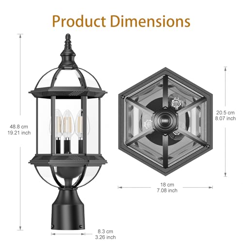 3 Light Lantern Post Lights Outdoor Lamp Post Light Fixture