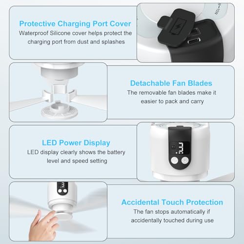 18" Camping Ceiling Fan with Light