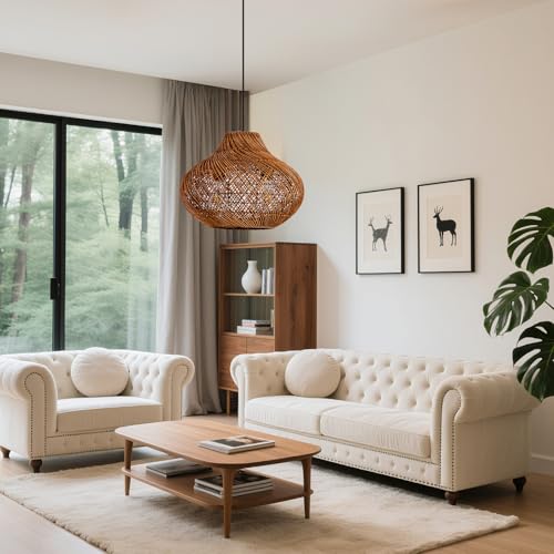 15" Rattan Pendant Light