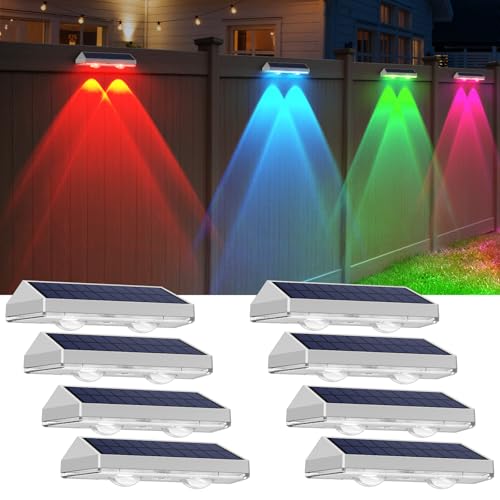 8 Pack Solar Fence Lights Outdoor