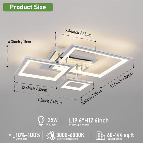 Modern Chrome Led Ceiling Light 3