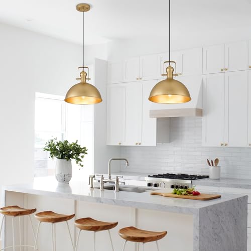 12 Inch Gold Modern Pendant Lights for Kitchen Island 3 Pack (3 Count)